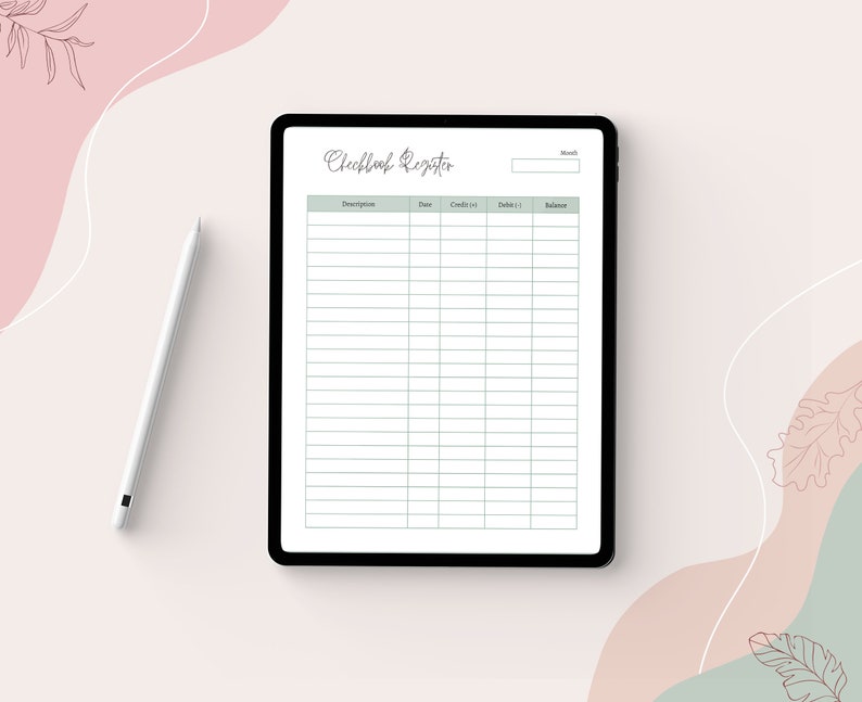 Checkbook Registration log Printable, Income and Expense Canva Tracker, Account Ledger Transaction Register, US Letter Size, Finance Tracker
