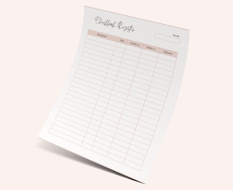Checkbook Registration log Printable, Income and Expense Canva Tracker, Account Ledger Transaction Register, US Letter Size, Finance Tracker