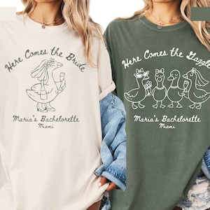 Custom Silly Bride Goose Gaggle Bachelorette Tshirt Funny Matching Bach Girls Trip Tees Bridesmaid Gift Bag Bach Party Shirt Comfort Colors