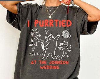 Comfort Colors Custom Wedding Toss Shirts Personalized Wedding Favors Shirts Commemorative Bridal Party Tshirts Matching Wedding Guest Tees