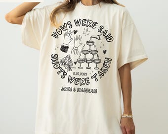 Comfort Colors Custom Wedding Toss Shirts Personalized Wedding Favors Shirts Commemorative Bridal Party Tshirts Matching Wedding Guest Tees