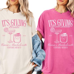 T-shirt EVJF pour la mariée, coquette tendance assortie, t-shirt voyage pour filles Bach, pochette cadeau de demoiselle d'honneur, chemise de soirée Bach de luxe, couleurs confort