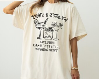 Comfort Colors Custom Wedding Toss Shirts Personalized Wedding Favors Shirts Commemorative Bridal Party Tshirts Matching Wedding Guest Tees