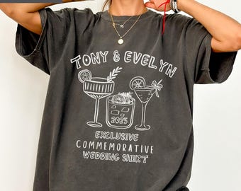 Comfort Colors Custom Wedding Toss Shirts Personalized Wedding Favors Shirts Commemorative Bridal Party Tshirts Matching Wedding Guest Tees