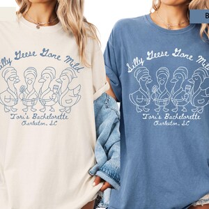 Custom Silly Geese Gone Mild Bachelorette Tshirt Funny Matching Goose Bach Girls Trip Tee Bridesmaid Gift Bag Bach Party Shirt Comfort Color