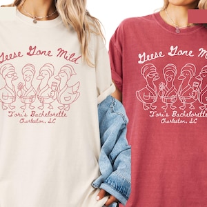Custom Geese Gone Mild Bachelorette Tshirt Funny Matching Goose Bach Girls Trip Tees Bridesmaid Gift Bag Bach Party Shirt Comfort Colors