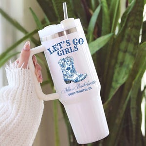 Custom 40oz Cowgirl Bachelorette Tumbler Personalized Country Bach Travel Mug Bridesmaid Coffee Cups Proposal Gift Nashville Last Rodeo Bach