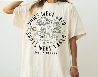 Comfort Colors Custom Wedding Toss Shirts Personalized Wedding Favors Shirts Commemorative Bridal Party Tshirts Matching Wedding Guest Tees