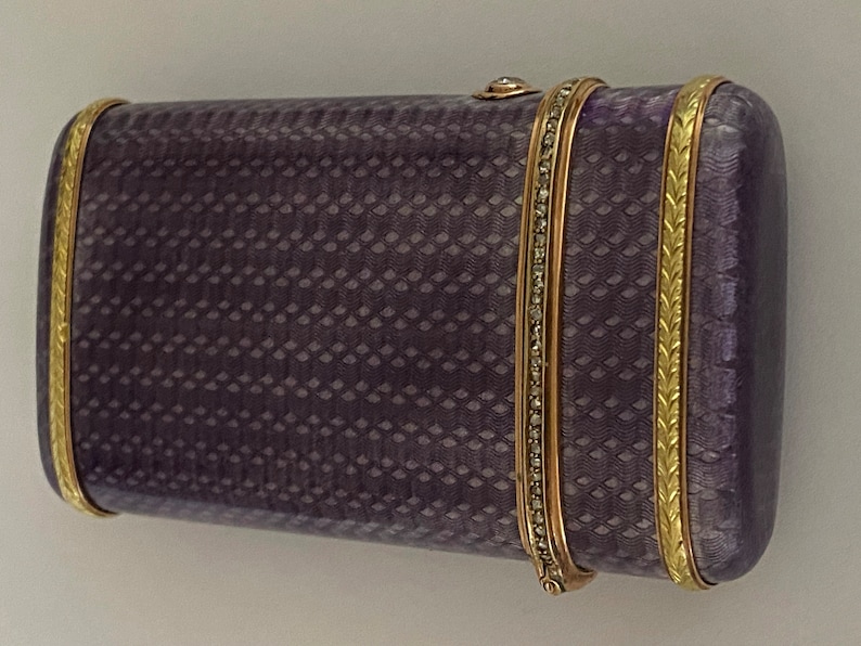 Faberge Antique Enamel and Diamond Portcigar Cigar Holder from image 1