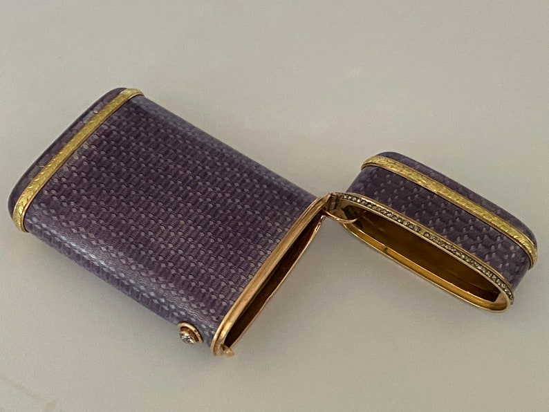 Faberge Antique Enamel and Diamond Portcigar Cigar Holder from image 2