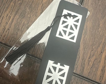 Metal Bookmark with Black Tassel