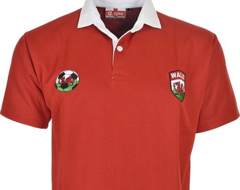 Wales Football Men Polo Shirt, Euro Championship Fan Tee Size S to 5XL