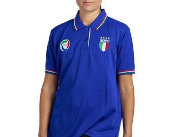 Italia Football women tee shirt, embroidered logo shirt, fan top