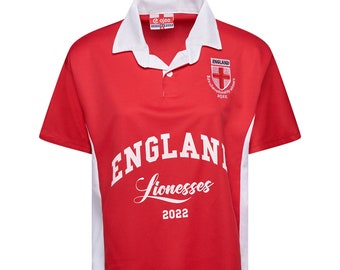 England Lionesses 2022 Champions T-Shirt | Embroidered Logo, Button Down