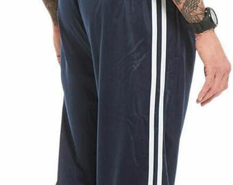 Men's Black Silky Joggers | 2-Stripe Sports Trousers, Casual Gym Wear