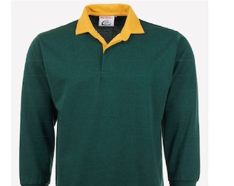 Camiseta de rugby lisa de manga larga para hombre, tallas S-5XL