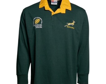 South Africa  Rugby Shirt 4 times Champions Christmas gift South Africa present Long sleeve Rugby Sports Jersey for men Size S to XXL