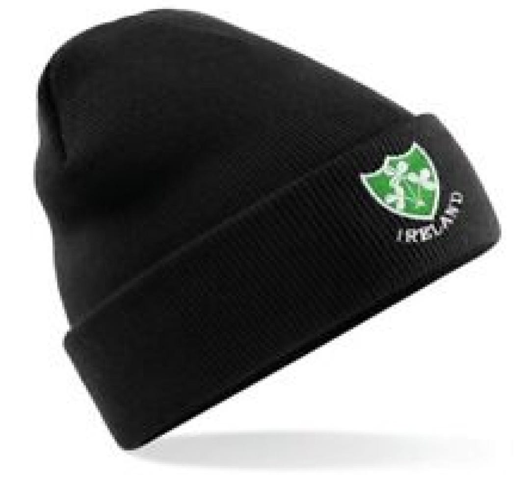 Embroidered Rugby Ireland Knit Beanie: Cuffed Acrylic Skull Cap - Etsy