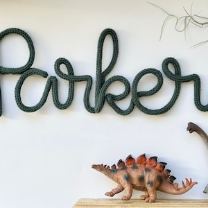 Knitted wire name sign, kids room decor, Personalised baby gift, Nursery name sign, children’s wall art