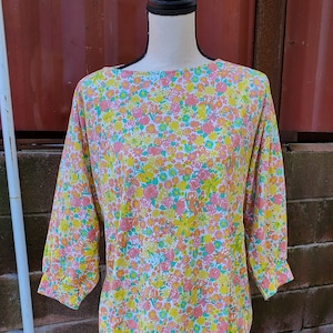 Vintage Lilly Pulitzer Key West Handprints 3/4 sleeve top 1960&#39;s, 1970&#39;s