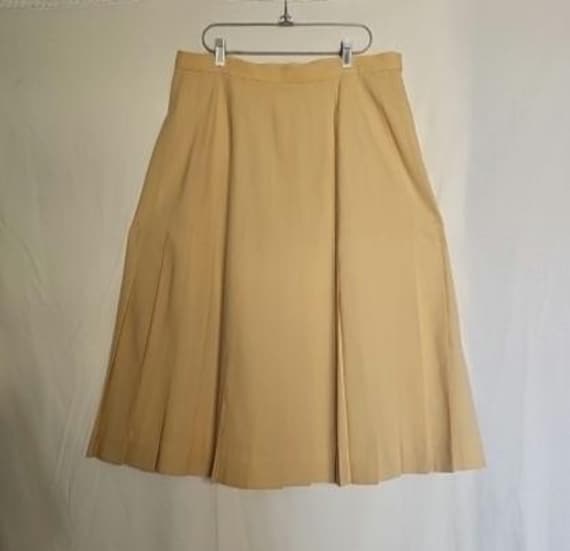 Brooks Brothers, Vintage Brooks Brothers Wool Pleated Skirt Size 10 Pale Yellow Made in USA