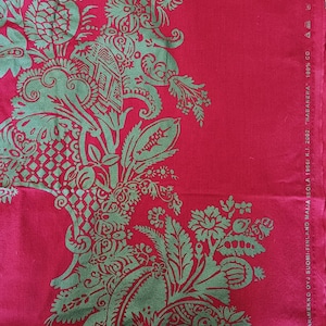 Marimekko Cotton Fabric Dark Red & Iridescent Green Maija Isola Habanera (1-4 yards - sold by the yard)