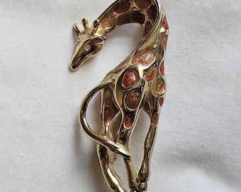 Vintage Gold Tone Giraffe Pin Pinback Brooch 1"x 2.75"