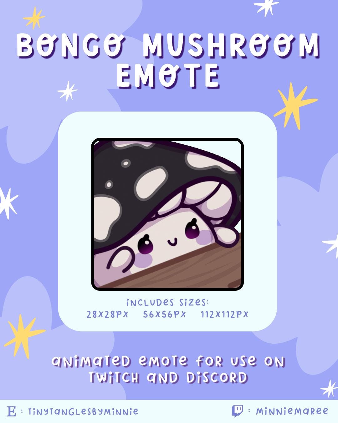 Mushroom Bongo Animated Emote - Inky - Hand Drawn Asset for Discord and ...