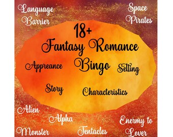 Fantasy Romance Bingo digital stickers, Book lover stickers