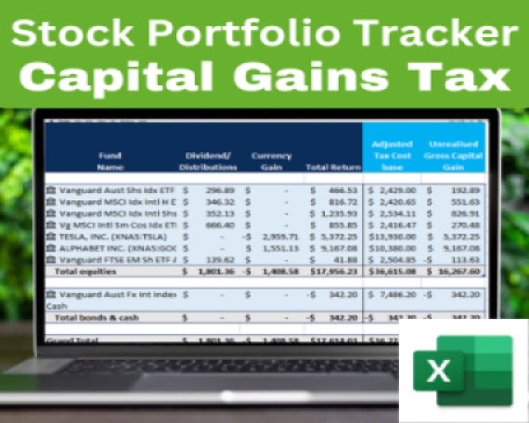 Stock Portfolio Tracker With Unrealized Capital Gains Tax Calculator - Etsy
