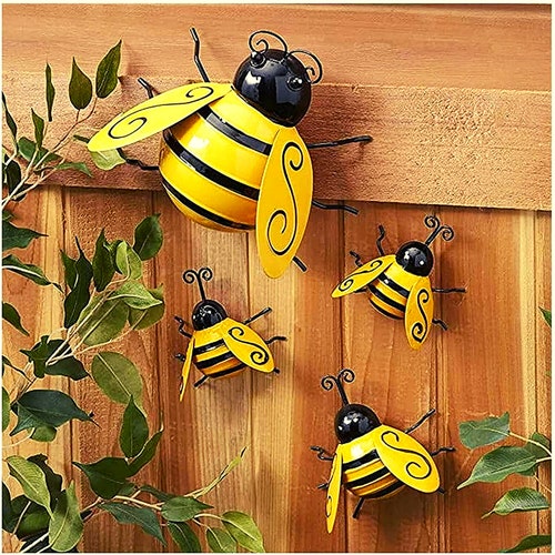 4-piece Metal Bumble Bee Wall Decor 3D Iron Bee Art Sculpture - Etsy 4-piece Metal Bumble Bee Wall Decor 3D Iron Bee Art Sculpture - Etsy