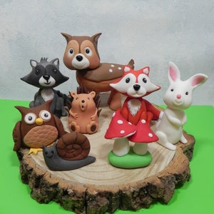 Fondant Woodland Animal Cake Toppers: Deer, Fox, Rabbit
