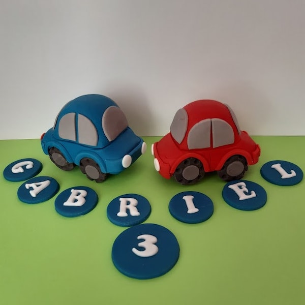 Auto Tortendeko für Jungen, Geburtstagskuchendekoration mit Fondantautos