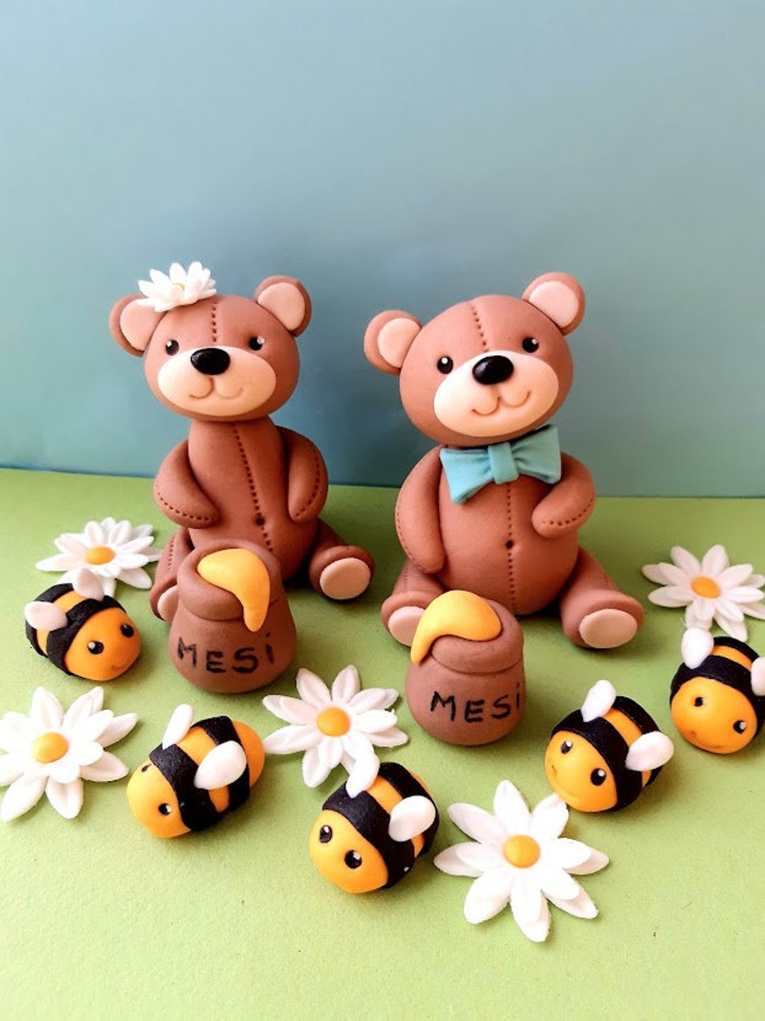 Bear Cake Topper for Babys Birthday Cake Decoration for Baby Shower ...
