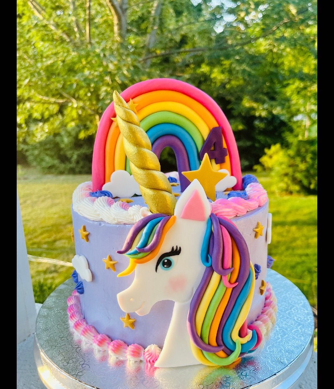 Unicorn and rainbow cake toppers for birthday cake decoration for girls cake topper for unicorn party decor with fondant unicorn