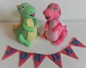 Dinosaur cake topper for birthday cake decorating with fondant dinosaur