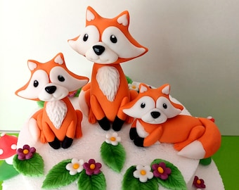Fondant Fuchs Tortendeko: Kuchendekoration zum Geburtstag, im Wald
