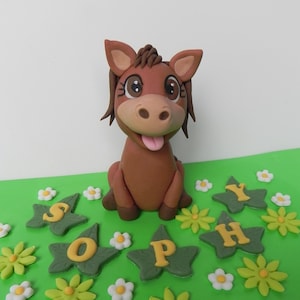 Horse cake topper for birthday cake decorating, fondant horse cake topper
