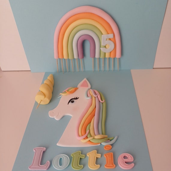 1. Geburtstag Torten-Topper Set Für Mädchen – Mit Regenbogen, Wolken, Sternen & Luftballons In Rosa