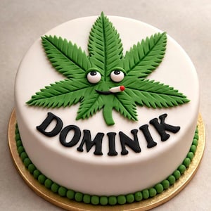 Cannabis Fondant Tortendeko, Geburtstagskuchendeko, Marihuana Kuchendeko, Marihuana Geburtstagsdeko