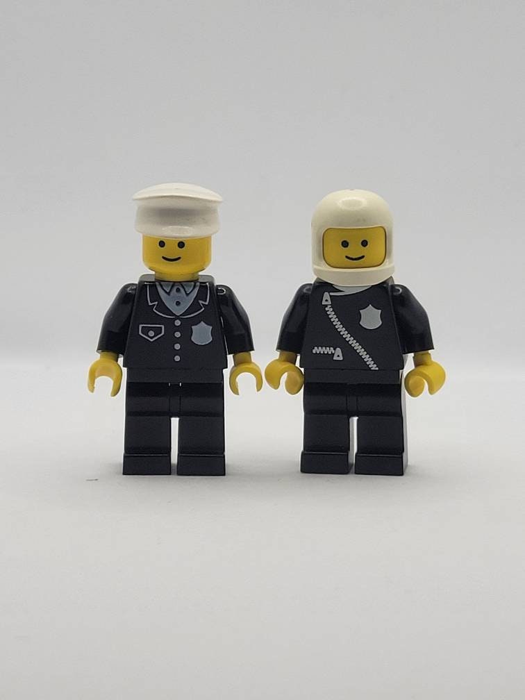 2x Vintage Lego Minifigures Cops/ Police Both Have Black