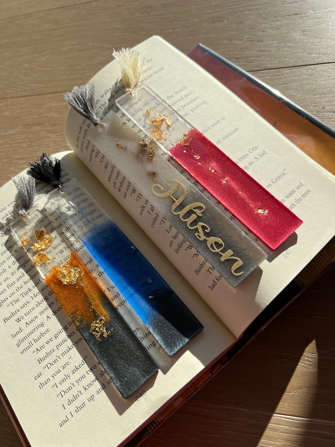 Personalized Resin Bookmarks - Etsy