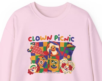 Picnic Clown Sweatshirt: Colorful Kidcore Pullover