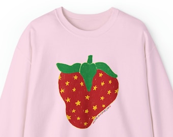 Y2K Aesthetic Strawberry Sweatshirt / Cottagecore Sweatshirt / Kidcore Sweatshirt / Kidcore Clothing / Cute Gift For Her / Cute Gift For Him