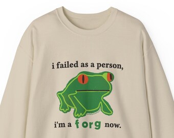 Batrachology Sweatshirt / Funny Biology Sweatshirt / Frog Sweater / Weird Funny Meme Sweatshirt / Funny Gift For Her / Funny Gift For Him
