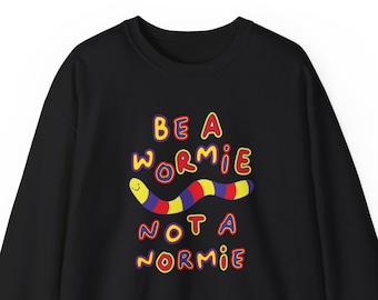 Wormie Sweatshirt / Kidcore Aesthetic Pullover / Clowncore Clothing / Funny Meme Sweatshirt / Funny Gift For Her / Funny Gift For Him