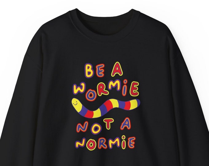 Wormie Sweatshirt / Kidcore Aesthetic Pullover / Clowncore Clothing / Funny Meme Sweatshirt / Funny Gift For Her / Funny Gift For Him