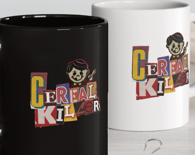Cereal Killer Mug, Cool Breakfast Mug, Funny Coffee Cup, Office / Christmas / Birthday / Cute Gifts / Halloween Gifts