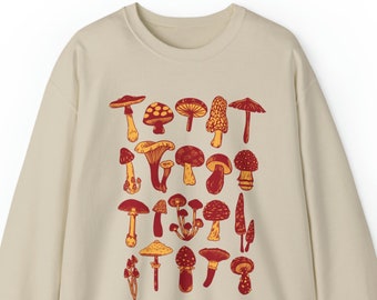 Cottagecore Sweatshirt / Mushroom Sweatshirt / Mushroom Sweater / Mushroom Crewneck / Aesthetic Sweatshirt / Gift For Her / Gift For Him