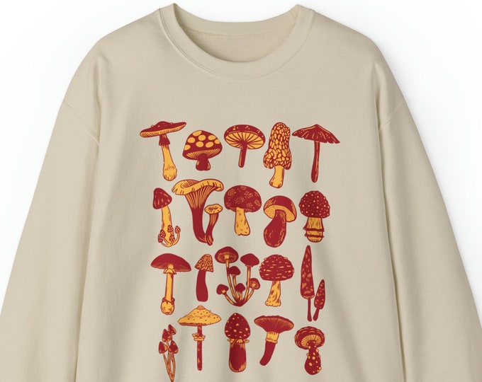 Cottagecore Sweatshirt / Mushroom Sweatshirt / Mushroom Sweater / Mushroom Crewneck / Aesthetic Sweatshirt / Gift For Her / Gift For Him